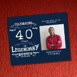 Flyer Convite aniversário de 40 anos de Orçamento Azul<br><div class="desc">Celebre este marco em estilo com o nosso elegante aniversário de 40 anos de orçamento azul Chamador de Convite. Com sua design impressionante, este convite vai impressionar toda a sua família e amigos. Quer se reúnam para uma comemoração íntima ou para uma aniversário de 40 anos, você será capaz de...</div>