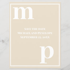 Flyer Convite Antecipado de Casamento Monograma Champagn