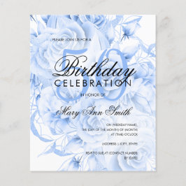 Flyer Convite Branco do Elegante 50º Aniversário do Mari