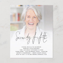 Flyer Convite de aniversário 75º de Fotografia de Script