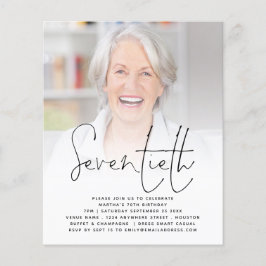 Flyer Convite de aniversário de 70 de Fotografia de Scri