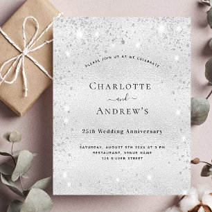 Flyer convite de aniversário de casamento de 25 anos com