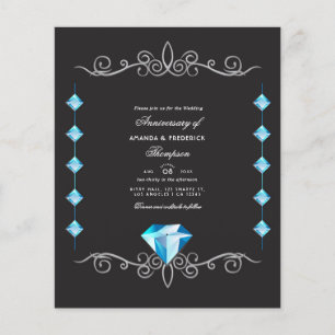 Flyer Convite de Aniversário de Casamento de Diamante
