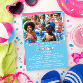 Flyer Convite de Aniversário de Menina para Festa de Pis