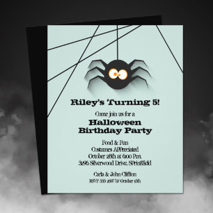 Flyer Convite de Aniversário do Halloween Black Spider