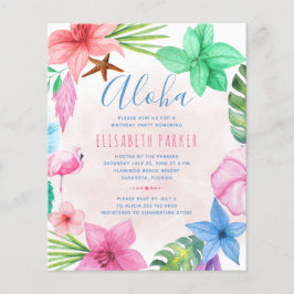 Flyer Convite de aniversário do orçamento tropical de ve