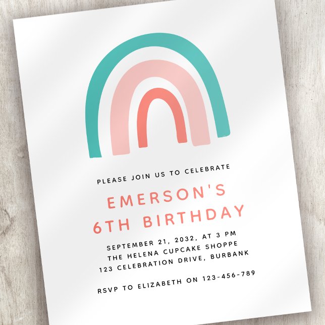 Flyer Convite de aniversário do PAPER Rainbow Kid (Criador carregado)