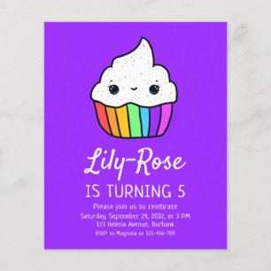 Flyer  Convite de aniversário do TIPO DE Cupcake DE PAP