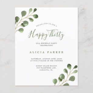 Flyer Convite de aniversário elegante do orçamento 30 