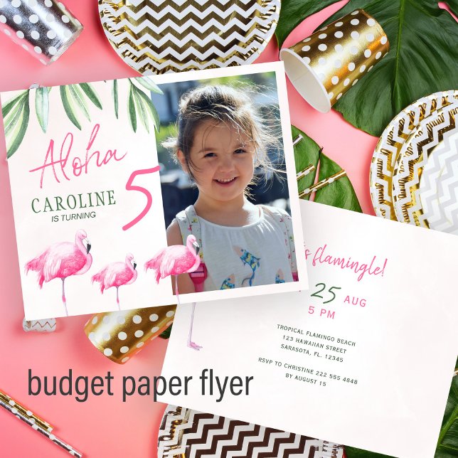 Flyer Convite de aniversário infantil com foto tropical  (Criador carregado)