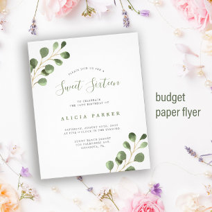 Flyer Convite de aniversário simples para festa de 16 an