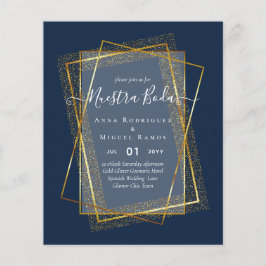 Flyer Convite de Boda, Orçamento DOURADO para Casamento