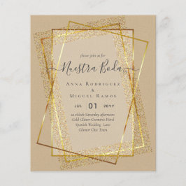 Flyer Convite de Boda, Orçamento DOURADO para Casamento