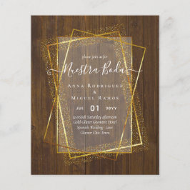 Flyer Convite de Boda, Orçamento DOURADO para Casamento