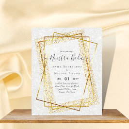 Flyer Convite de Boda, Orçamento DOURADO para Casamento