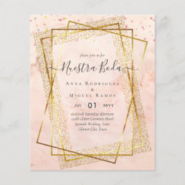 Flyer Convite de Boda, Orçamento DOURADO para Casamento