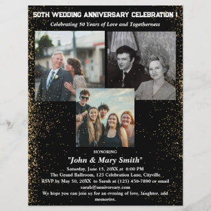 Flyer Convite de Bodas de Ouro 50 Anos