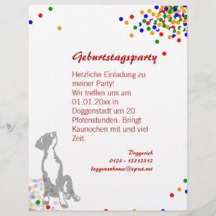 Flyer Convite de cachorro para festa de aniversário infa