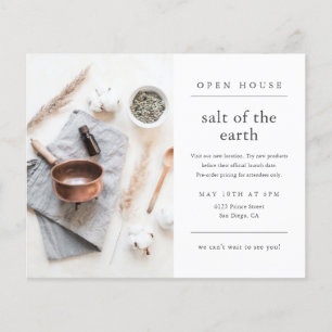 Flyer Convite de Casa Aberta de Negócios de Foto Moderna