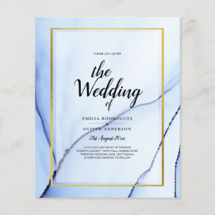 Flyer Convite de Casamento Abstrato LeahG Azul Marinho D