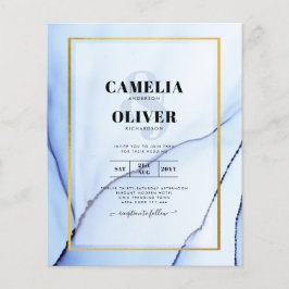 Flyer Convite de casamento abstrato LeahG azul marinho d