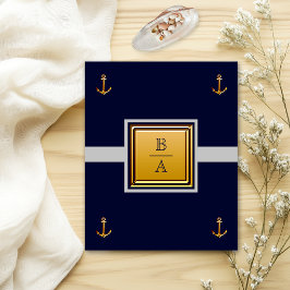 Flyer Convite de Casamento Azul Cinza Marinho Náutico Ec