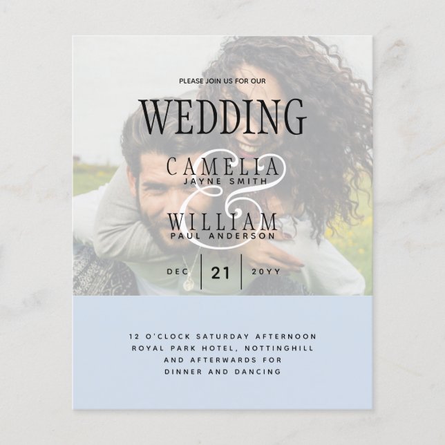 Flyer CONVITE DE CASAMENTO BUDGET Modern Photo Overlay A (Frente)