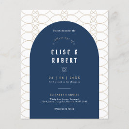 Flyer Convite de Casamento Clássico Retro BUDGET Blue