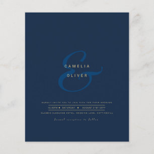 Flyer Convite de Casamento com Ampersand Moderno e Códig