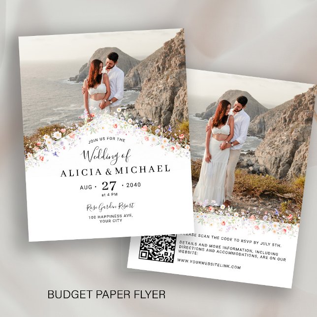 Flyer Convite de casamento com código QR orçamento 2 fot (Criador carregado)