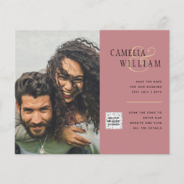 Flyer Convite de Casamento com Código QR para Economizar