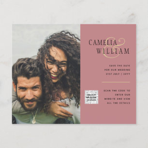 Flyer Convite de Casamento com Código QR para Economizar