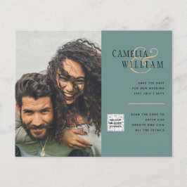 Flyer Convite de Casamento com Código QR para Economizar