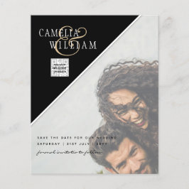Flyer Convite de Casamento com Código QR para Salvar a D
