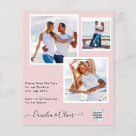 Flyer Convite de Casamento com Código QR para Salvar a D