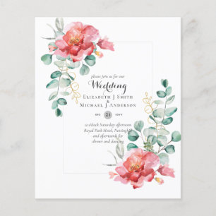 Flyer CONVITE DE CASAMENTO com Floral de Eucalipto com O