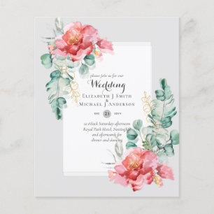 Flyer Convite de CASAMENTO com Floral de Eucalipto Verme
