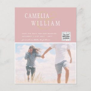 Flyer Convite de Casamento com Foto e Código QR para Sal