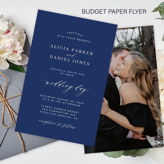 Flyer Convite de casamento com foto em preto e branco ec (Criador carregado)