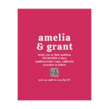 Convite de Casamento com QR Code Viva Magenta Econ