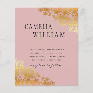 Flyer CONVITE DE CASAMENTO de Ampersand Clássico de Lace