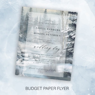 Flyer Convite de casamento de floresta de pinheiro com n