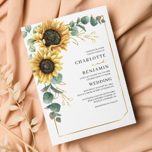 Flyer Convite de Casamento de Girassol Eucalipto Orçamen
