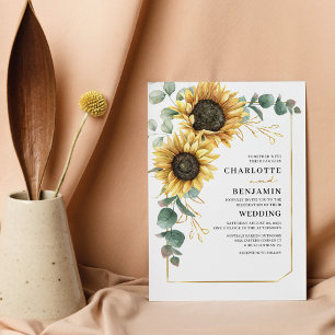 Flyer Convite de Casamento de Girassol Eucalipto Orçamen