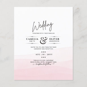 Flyer Convite de casamento de Mão Rosa Ciada