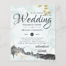 Flyer Convite de casamento de Montanhas Russas do Orçame