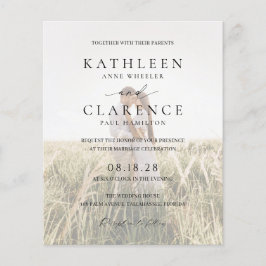 Flyer Convite de casamento de Orçamento Elegante de Foto