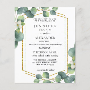 Flyer Convite de casamento de orçamento Folhagem russa