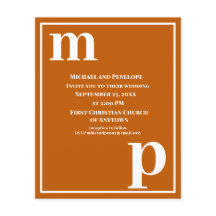 Convite de casamento de Orçamento Laranja Queimado