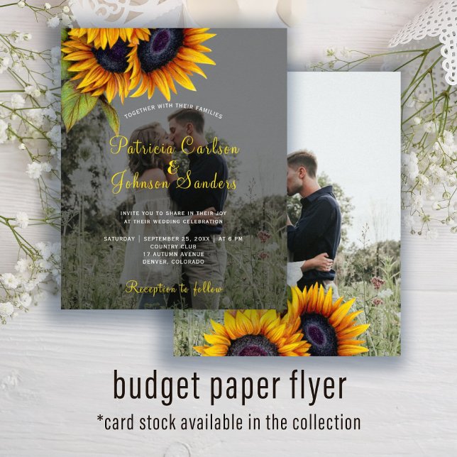 Flyer Convite de casamento de papel floral de outono com (Criador carregado)